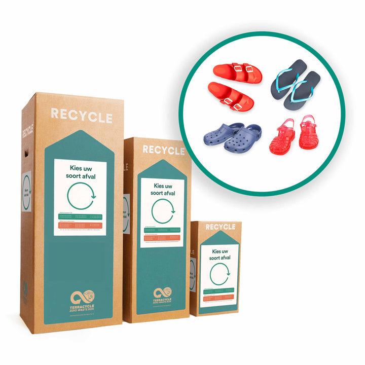 Recycling oplossing voor plastic schoenen en sandalen