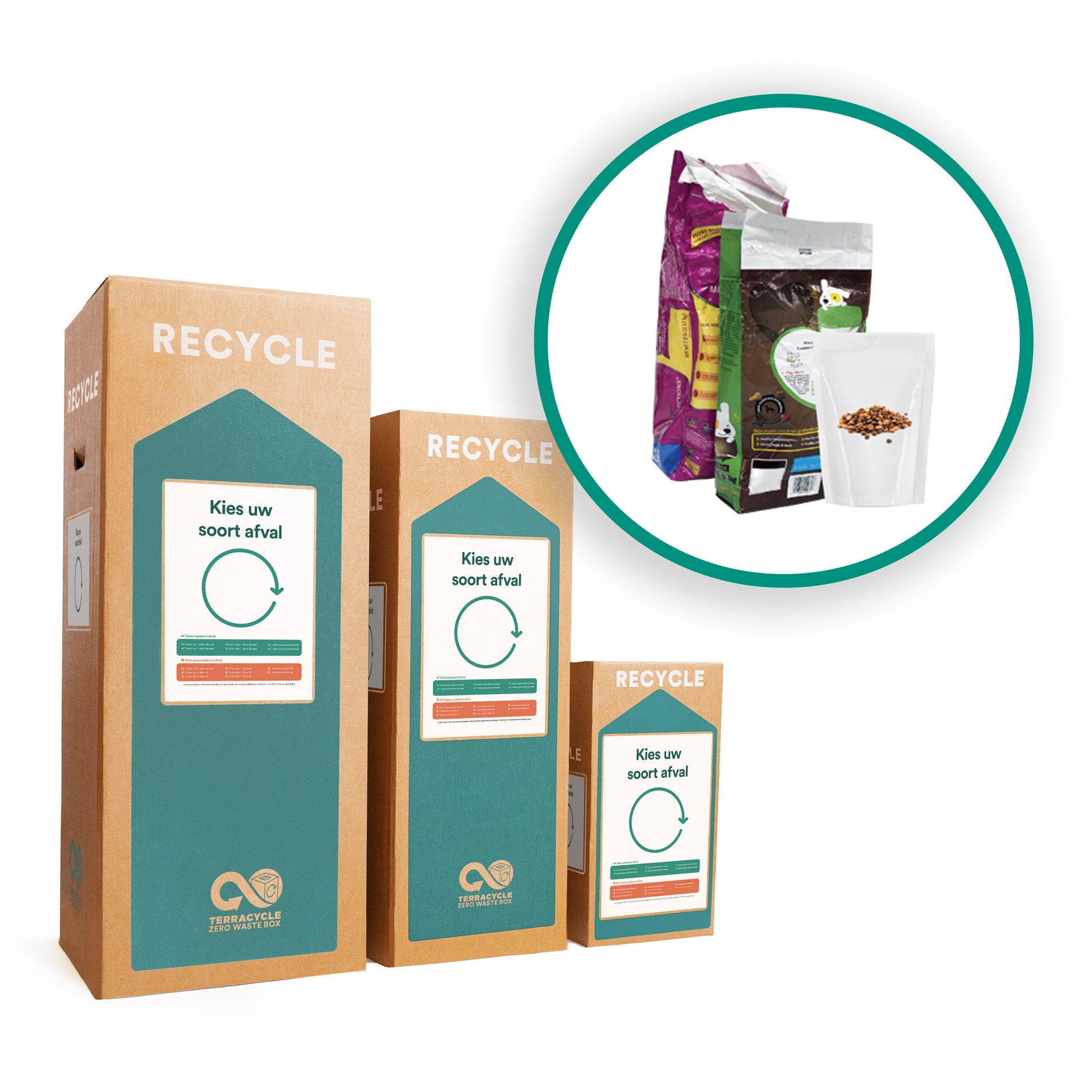 Recycle verpakkingen voor diervoeding