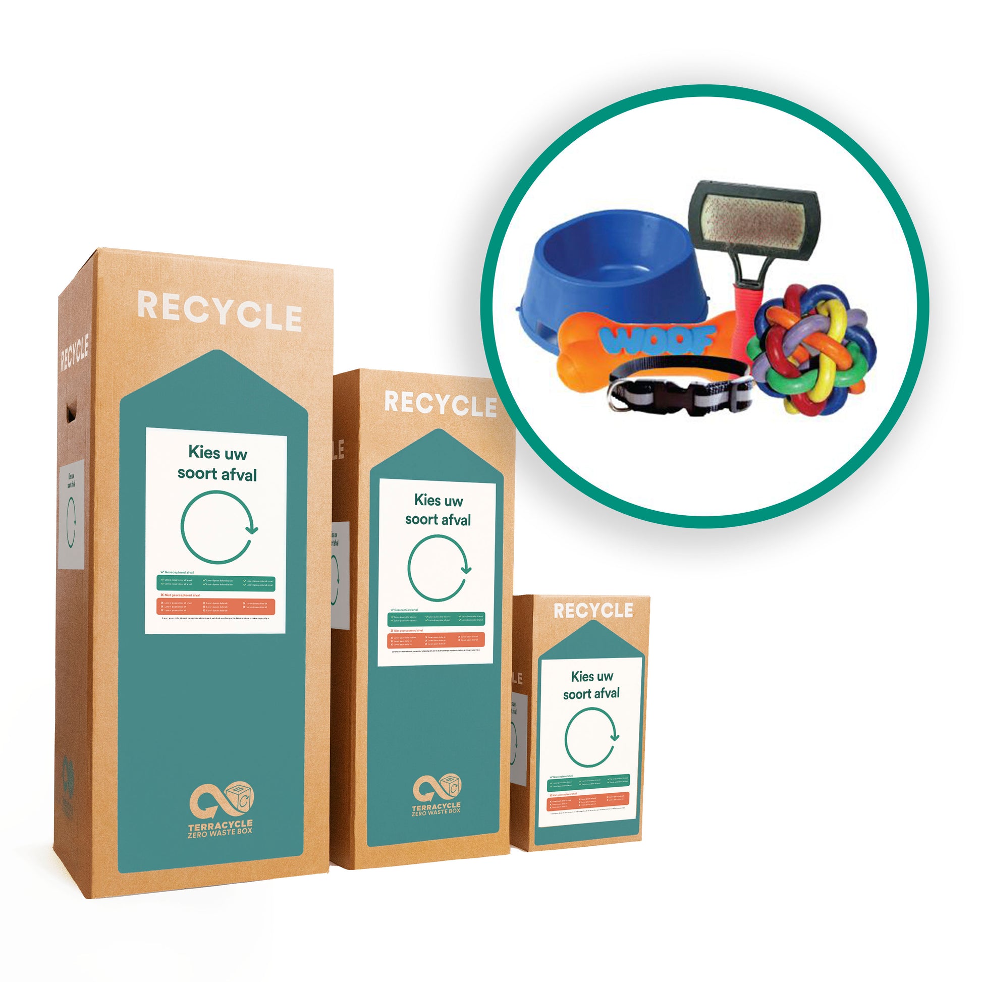 Recycling oplossing voor speelgoed en andere accessoires voor huisdieren