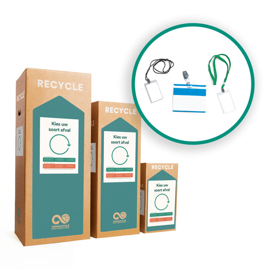 Recycling oplossing voor naamplaatjes en koorden
