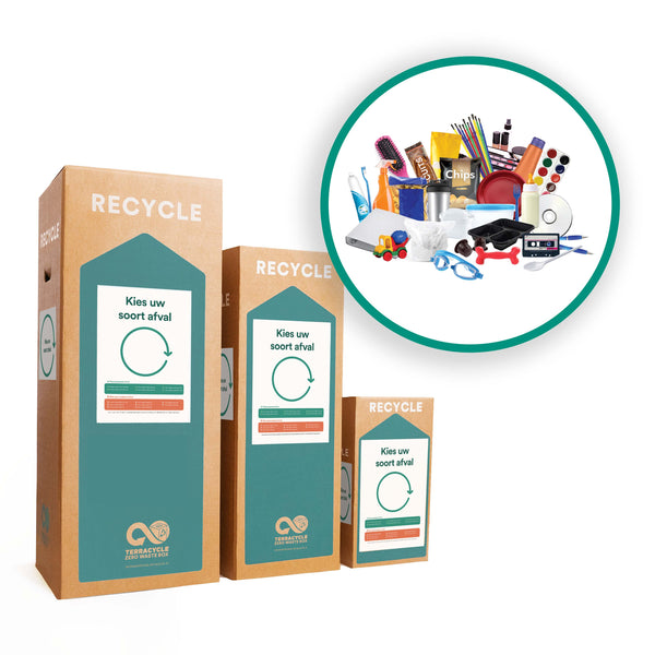 Recyclebak om elk soort moeilijk te recyclen afval te recyclen