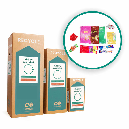 Recycle chipszakjes en snoepverpakkingen